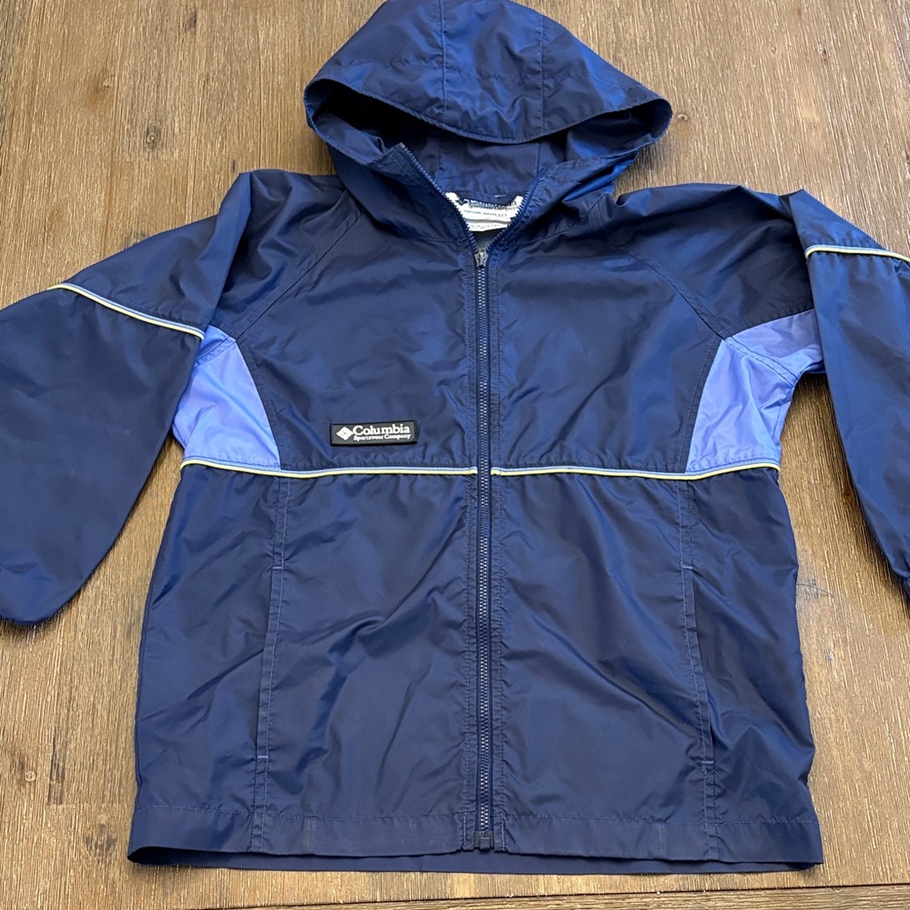 Columbia Kids Navy and Light Blue Hooded Windbreaker